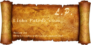 Lisko Patrícius névjegykártya